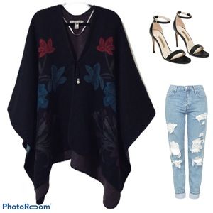 Andrew Marc New York Open Poncho Sweater